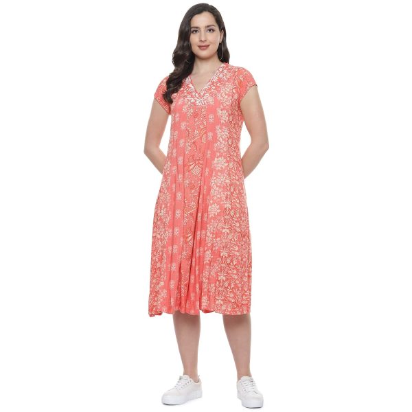 BIBA Women Art Silk Flared Printed Kurta