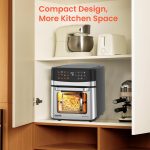 INALSA Air Fryer Oven|12L,1700W|Stainless Steel Body|12-in-1 Functions,Fry,Bake,Grill,Dehydrate&Reheat|12 Preset|Rotisserie&Convection|Dishwasher Safe Accessories|2Yr Warranty,2025Model AeroCrisp 12 - Image 7