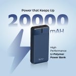 pTron Dynamo Surge 20000mAh 22.5W Fast Charging Power Bank, Supports VOOC/Wrap/Dash USB Charging, 20W PD Fast Charging, 3 Outputs, 1 Input & Multiple Layers of Protection,USB Type-C Input (Blue) - Image 3