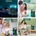 DRUMSTONE 𝟏𝟓 𝐘𝐄𝐀𝐑𝐒 𝐖𝐀𝐑𝐑𝐀𝐍𝐓𝐘 Mini Air Conditioner Fan with 3 Mist Modes | Battery-Powered & USB Charging | Lightweight | LED Light & Timer | deal for Home, Office, Bedroom (GREEN) - Image 6