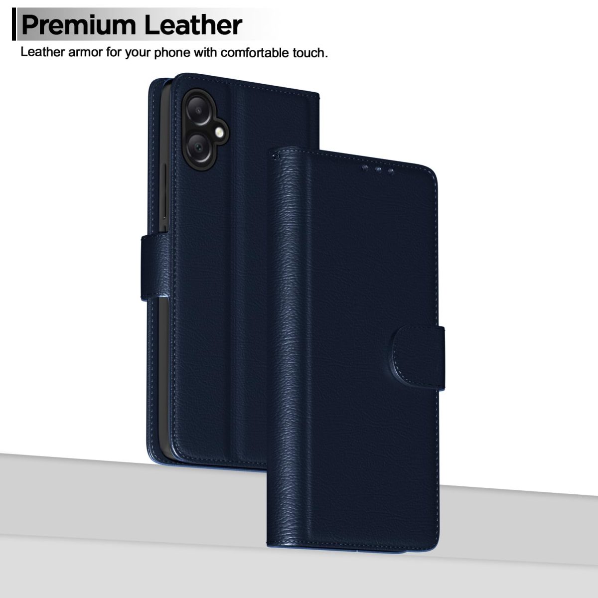 Pikkme Flip Cover Leather Finish | Inside TPU with Card Pockets | Wallet Stand and Shock Proof | Complete Protection Flip Case for Samsung Galaxy A05 / M05 / F05 (Blue) - Image 7