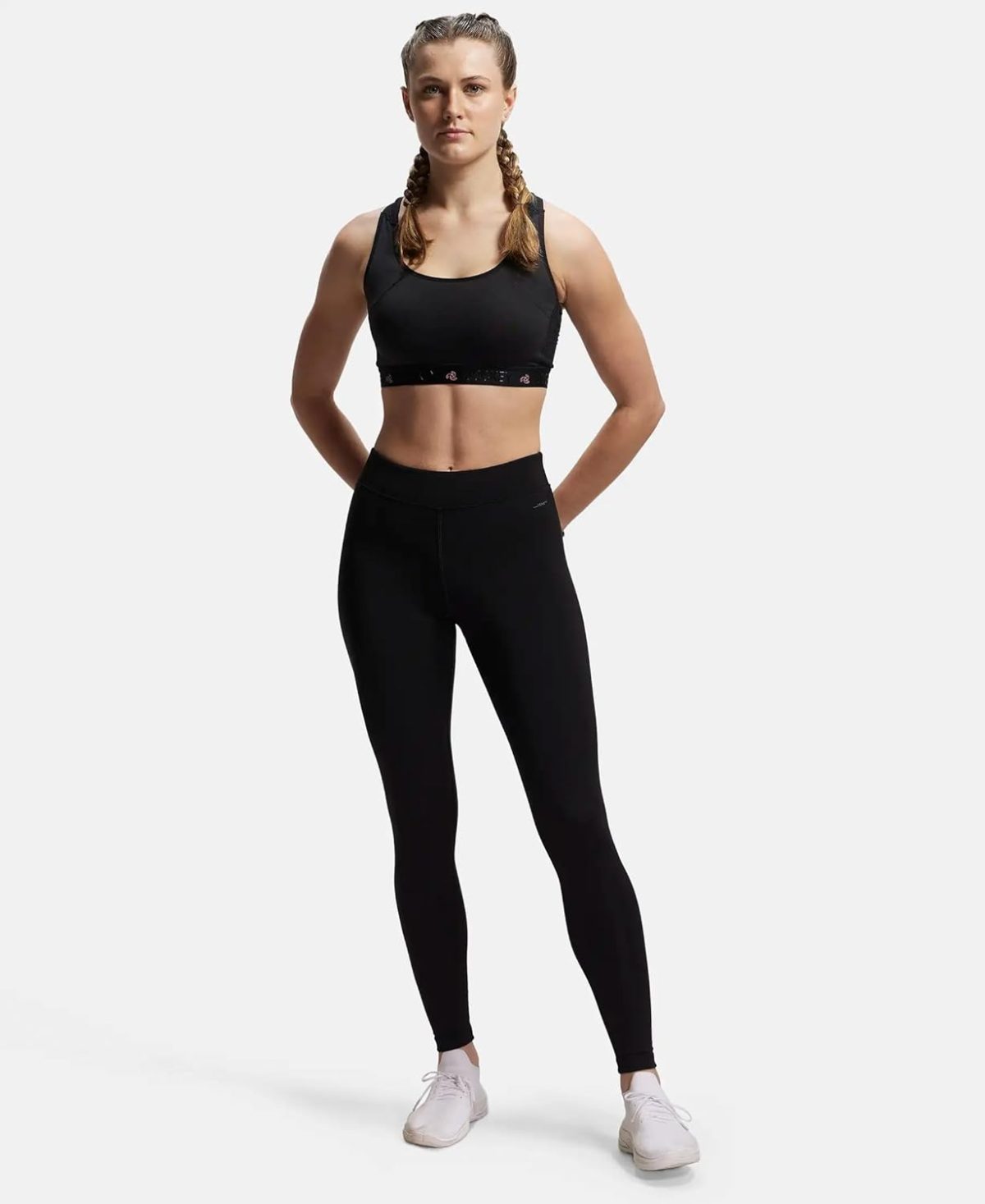 Jockey MW20 Women's Microfiber Elastane Stretch Performance High Rise Active Wear Leggings with Broad Waistband and Stay Dry Technology - Image 4