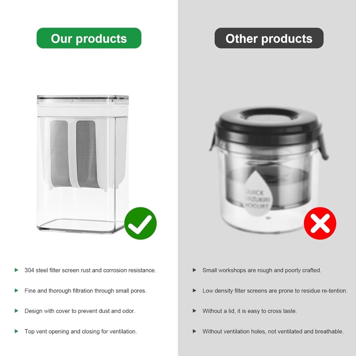 E-COSMOS Plastic Multipurpose Greek Yogurt & Curd Maker Hung Curd - 1100ml | Durable, BPA-Free | Easy Homemade Yogurt & Cheese (Yogurt Maker), 10L x 8W x 16H cm, Multi-Coloured - Image 7