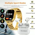 GameSir H20 Smartwatch Combo: Bluetooth Calling, Health Monitoring, Android & iOS Support – 10-in-1 Set (Watch, TWS Buds, Case, 7 Straps Multicolours) for Men & Women - Image 5
