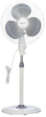 amazon basics 16-Inch Pedestal Fan | Tilting Head | 1400 RPM | Silent Operation| 400mm Sweep Length (Grey)