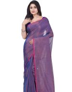 dB DESH BIDESH Women`s Bengal MayurKonthi Color Changer Tissue Pure Handloom Cotton Saree With Blouse Piece