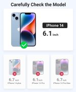 EGOTUDE Shockproof Transparent Hard Back Scratch Resistant Cover Shockproof Case for iPhone 14 / iPhone 13 (Clear) (Polycarbonate) - Image 9