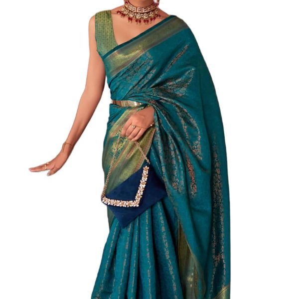 SWORNOF Women's kanjivaram banarasi silk saree for Patola festival Wedding silk with rich pallu Design sarees for women with blouse piece