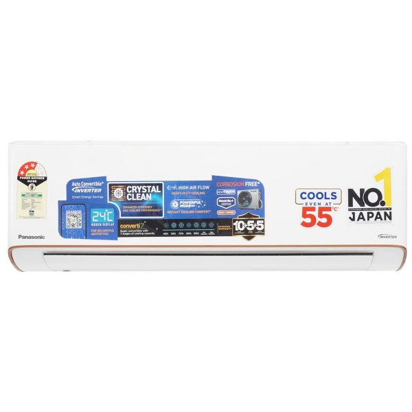 Panasonic EU 7 in 1 Convertible 1.5 Ton 3Star Inverter Split,(100% Copper Condenser, CS/CU-EU18BKY3), 55°Tested, PM0.1 Filter,2 Way Swing, High CFM & Eco tough Outdoor Crystal Clean Technology
