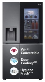 LG 630 L Frost-Free Inverter Wi-Fi InstaView Door-In-Door Side-By-Side Refrigerator with Ice and Water Dispenser (GL-X257AMC3, Matte Black, Door Cooling+ with Hygiene Fresh+)