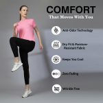 CHKOKKO Women's Polyester Regular Fit Round Neck Gym Sports T-Shirts - Image 2