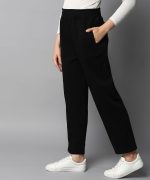 Alan Jones Clothing Womens Mid Rise Stretch Straight Trousers | Straight Fit With Pin Tucks | Side Pockets | Concealed Drawstring Waist - Image 2