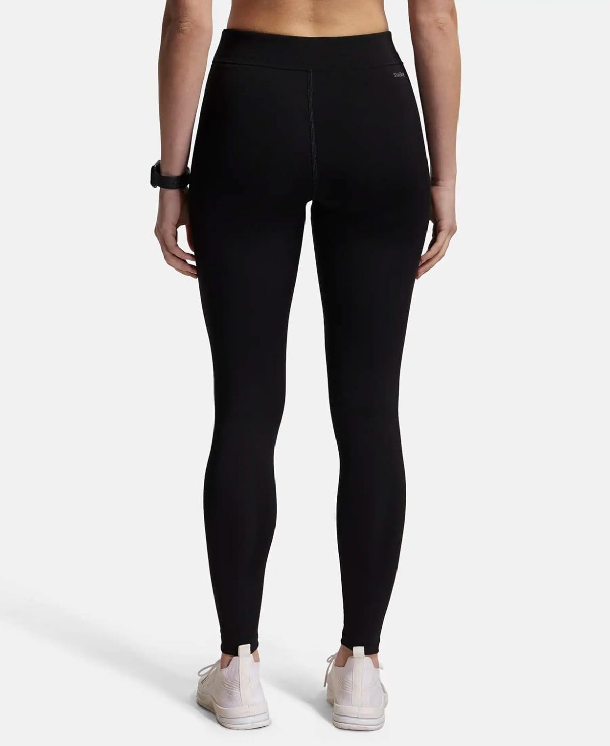 Jockey MW20 Women's Microfiber Elastane Stretch Performance High Rise Active Wear Leggings with Broad Waistband and Stay Dry Technology - Image 3