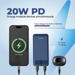pTron Dynamo Surge 20000mAh 22.5W Fast Charging Power Bank, Supports VOOC/Wrap/Dash USB Charging, 20W PD Fast Charging, 3 Outputs, 1 Input & Multiple Layers of Protection,USB Type-C Input (Blue) - Image 4