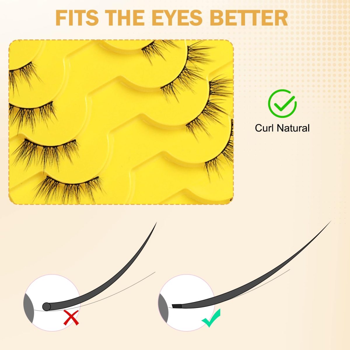 CoolShef 10 Pairs Half Eye Lashes for Women, 11mm Natural False Eyelashes with Thin Band, Fluffy Volume Fake Lashes, Lightweight and Reusable Wispy Eyelash - Image 3