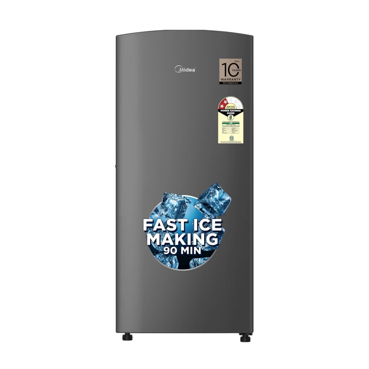 Midea 187 L 2 Star Direct Cool Refrigerator (MRD187I2XPAG, Grey, 2025 Model)