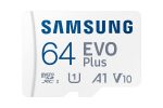 Samsung EVO Plus 64GB Micro SDXC w/SD Adaptor, Up-to 160MB/s, Expanded Storage for Gaming Devices, Android Tablets and Smart Phones, Memory Card, MB-MC64SA/IN