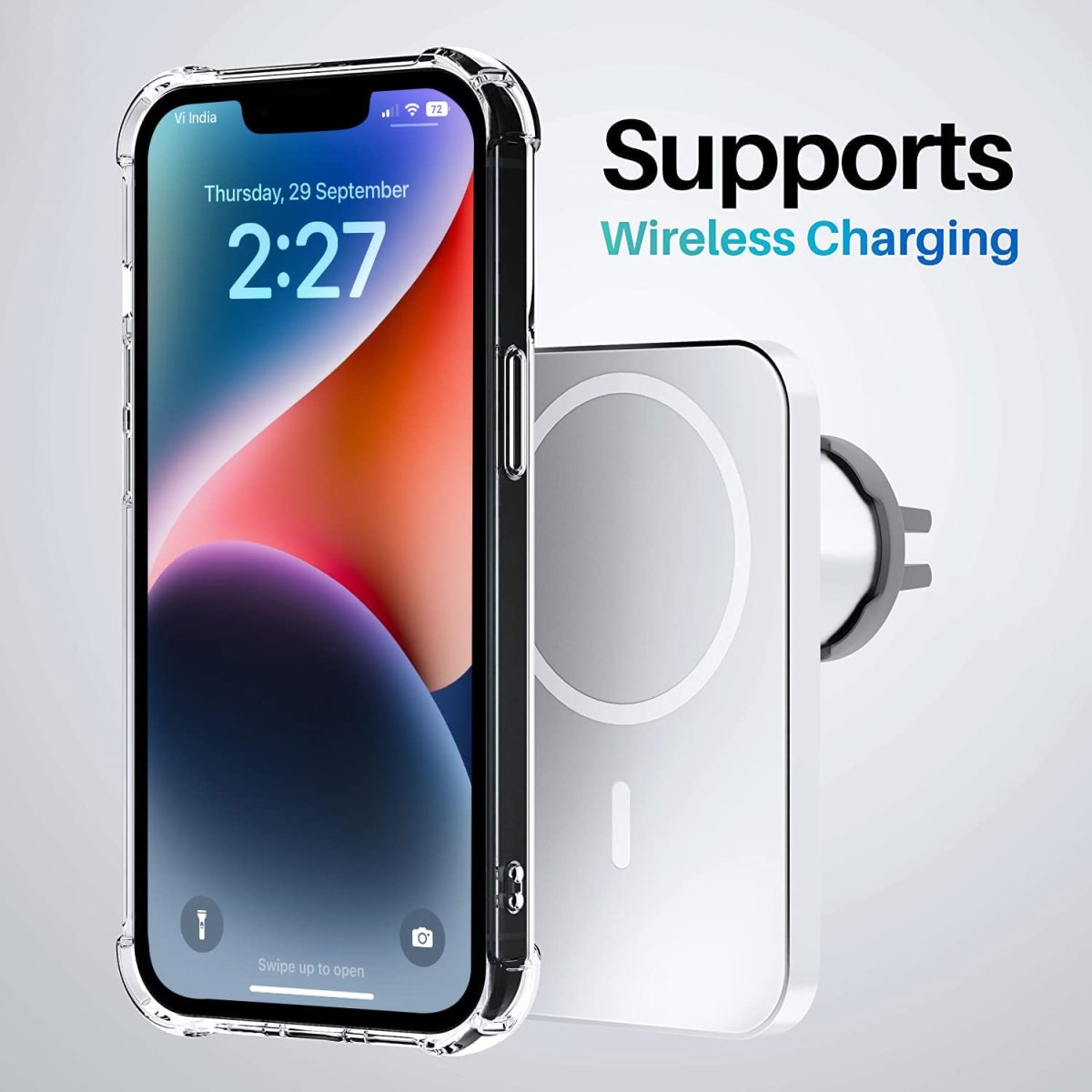EGOTUDE Shockproof Transparent Hard Back Scratch Resistant Cover Shockproof Case for iPhone 14 / iPhone 13 (Clear) (Polycarbonate) - Image 8