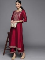Libas Women's Yoke Design Silk Straight Kurta - Image 5