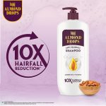 Bajaj Almond Drops Anti Hairfall Shampoo with Almond Oil & Vitamin E | For 10X Hairfall Reduction* & Soft, Shiny Hair* | Paraben Free | Ideal for Men and Women - 340ML - Image 3