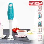Maharaja Whiteline Speedmix Plus Hand Blender with Stainless Steel Blades | Long Lasting Performance with 175 Watts Motor | Detachable Plastic Foot | 2 Year warranty (Turquoise Blue & White) - Image 2