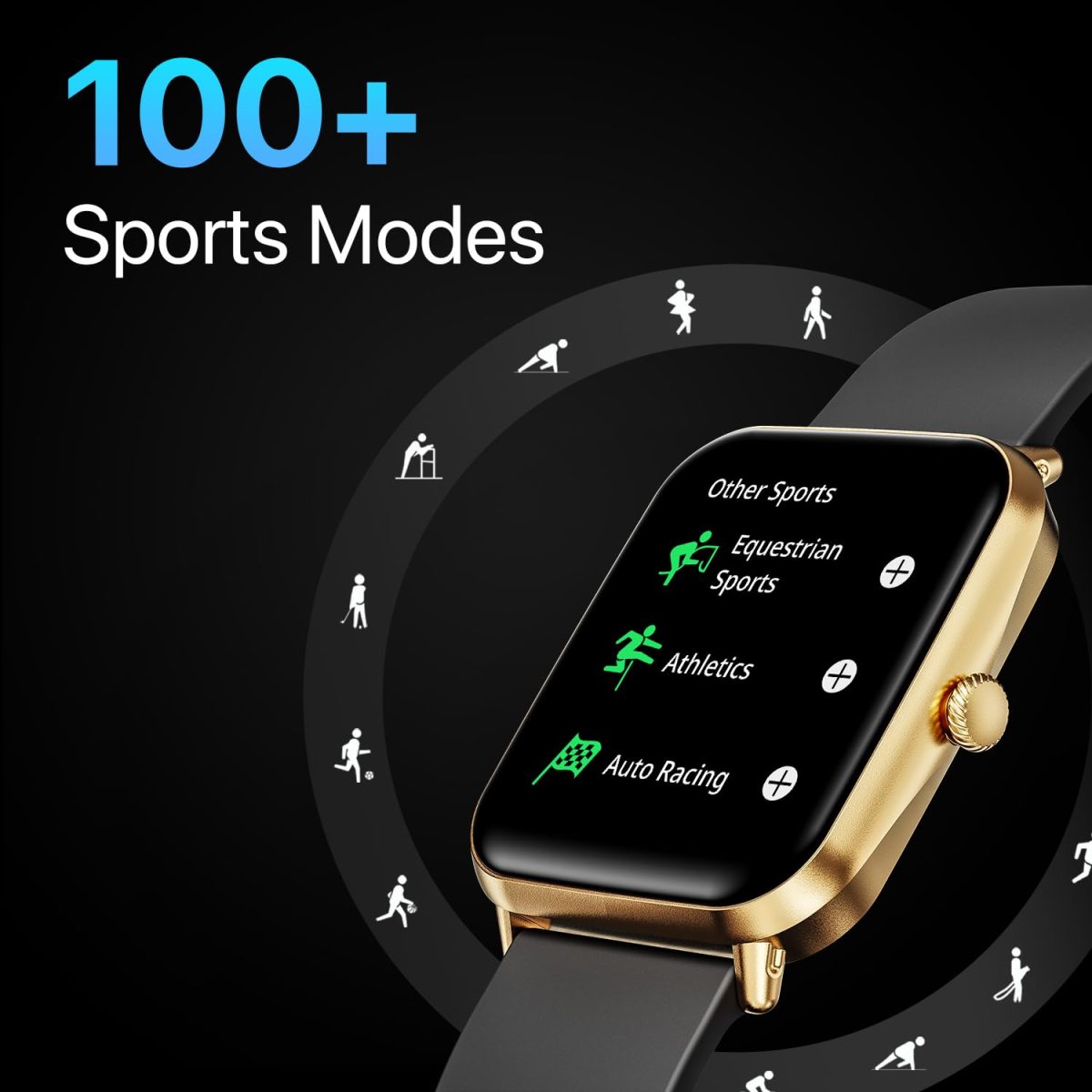 Fire-Boltt Ninja Call Pro Smart Watch Dual Chip Bluetooth Calling, 42.92mm (1.69 inch) HD Display, AI Voice Assistance with 100 Sports Modes, with SpO2 & Heart Rate Monitoring (Gold Black) - Image 5