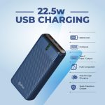 pTron Dynamo Surge 20000mAh 22.5W Fast Charging Power Bank, Supports VOOC/Wrap/Dash USB Charging, 20W PD Fast Charging, 3 Outputs, 1 Input & Multiple Layers of Protection,USB Type-C Input (Blue) - Image 5