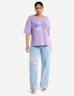 Amazon Brand - Symbol Women's Cotton Stretch Oversized Fit Round Neck Half Sleeve T-Shirt (Pack of 2 | Available in Plus Size) - Image 8