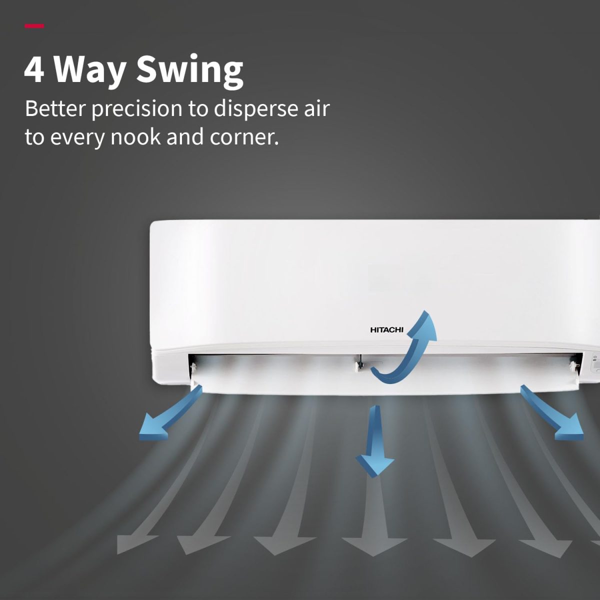 Hitachi 2 Ton Class 2 Star, 4-Way Swing, Long airthrow, Fixed Split AC (100% Copper, Dust Filter, 3200FL RAS.B222PCAIBA1, White) - Image 2