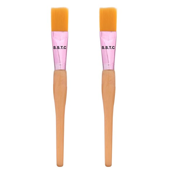 S.S.T.C Face Pack/Mask Brush with Soft Bristle | Brush Applicator Tool for Face | Perfect for Clay, Gel and Cream Face Masks (Pink, Pakc of 2)
