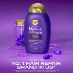 OGX Thick & Full + Biotin & Collagen Volumizing Shampoo for Thin Hair | Thickening with Vitamin B7, Collagen & Hydrolyzed Wheat Protein | Sulphate-Free Surfactants | Paraben-Free | 385ml - Image 8