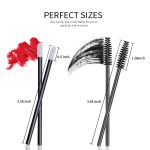 Myynti 50 Mascara Wand Spoolies and Lip Brushes, Lipstick Lipgloss Applicator for Eyebrow Eyelash Extension Makeup Kits Black - Image 2