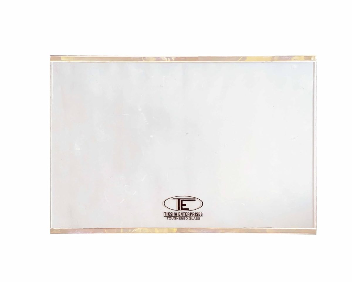 TIKSHA ENTERPRISES (485=490) 357 MM TOUGHENED Glass with Silver Bidding Compatible for LG Double Door 350 to 400 Litre