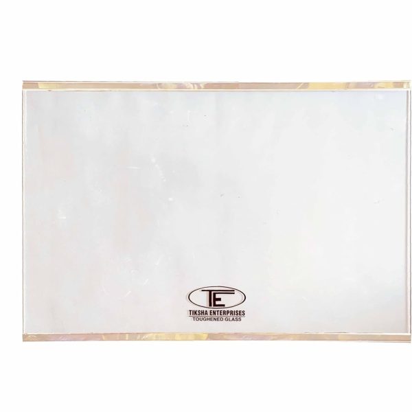 TIKSHA ENTERPRISES (485=490) 357 MM TOUGHENED Glass with Silver Bidding Compatible for LG Double Door 350 to 400 Litre