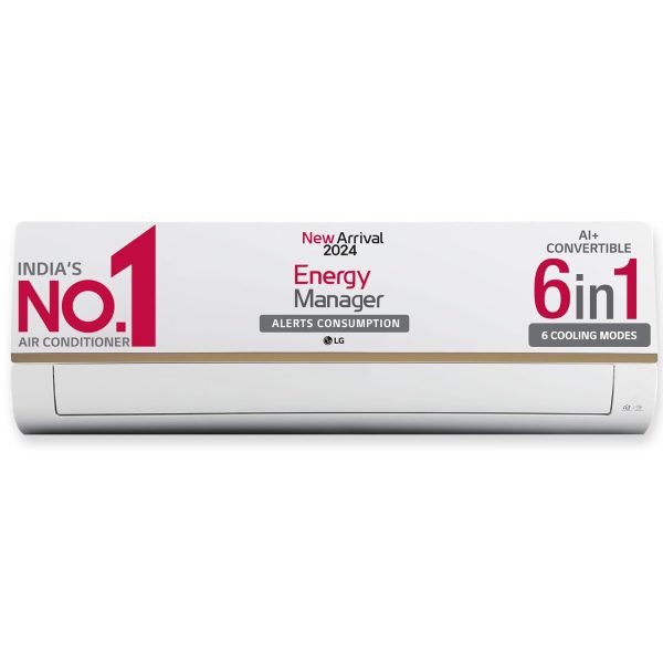 LG 1 Ton 5 Star DUAL Inverter Wi-Fi Split AC with Energy Manager (Copper, AI+ Convertible 6-in-1 Cooling, 4 Way Swing, HD Filter with Anti-Virus Protection, TS-Q14GWZE, White)