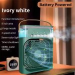 DRUMSTONE 𝟏𝟓 𝐘𝐄𝐀𝐑𝐒 𝐖𝐀𝐑𝐑𝐀𝐍𝐓𝐘 Mini Air Conditioner Fan with 3 Mist Modes | Battery-Powered & USB Charging | Lightweight | LED Light & Timer | deal for Home, Office, Bedroom (GREEN) - Image 3