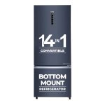 Haier 445 L, 2 Star, Convertible 14-in-1 Triple Inverter & Fan Motor Technology, with Display Frost Free, Bottom Mounted Double Door Refrigerator (HRB-4952BGK-P, Graphite Black)