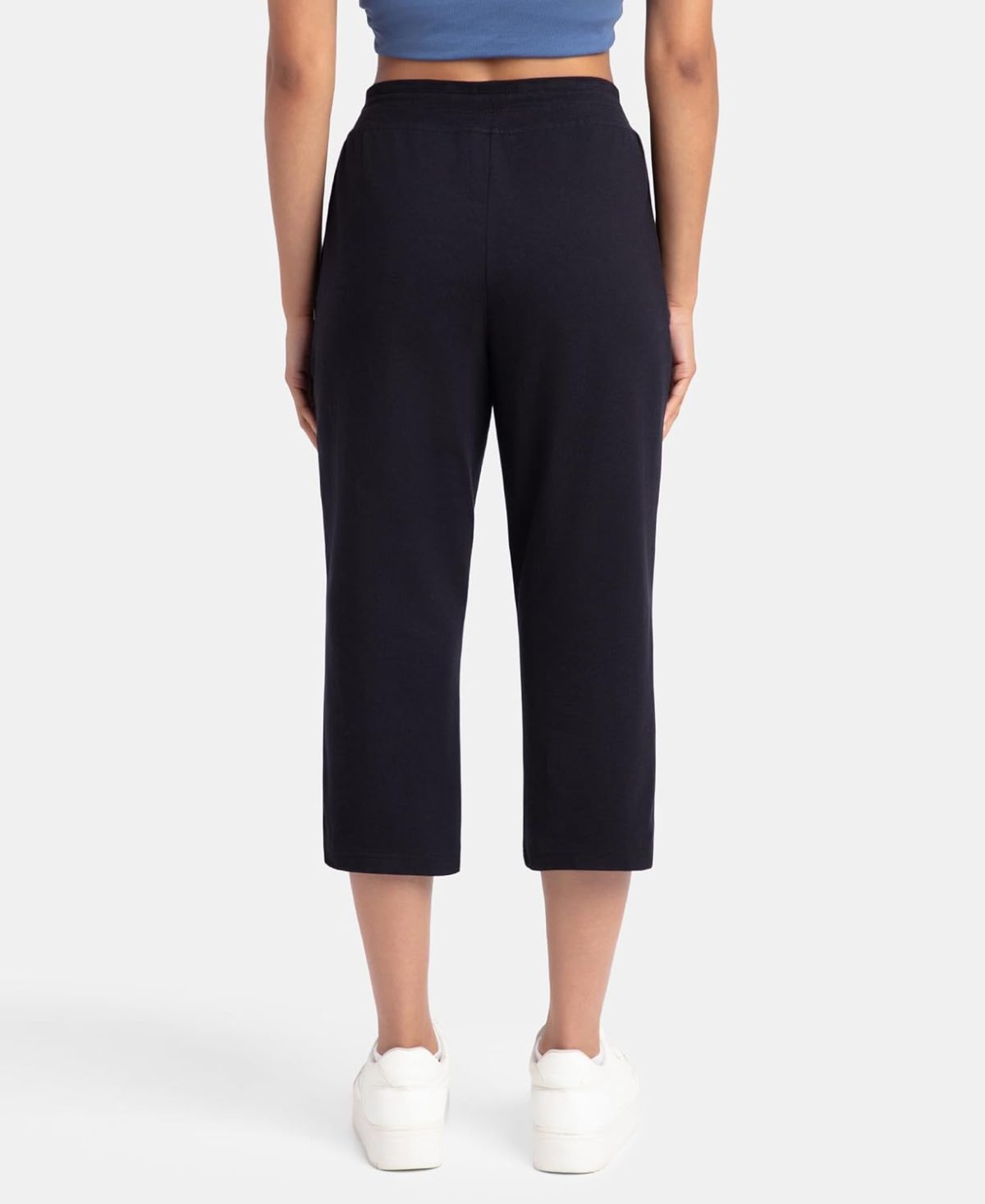 Jockey 1300 Women's Super Combed Cotton Elastane Stretch Slim Fit Printed Capri with Side Pockets - Image 3