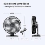 Gaiatop Small Table Fan, 6.5 Inch Ultra-quiet, 90° Adjustment for Better Cooling, 3 Speeds Portable Mini Powerful Desktop Table Fan, Small Personal Cooling Fan for Home Office (Black leaf) - Image 2