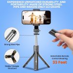 WeCool Bluetooth Extendable Selfie Sticks with Wireless Remote and Tripod Stand, 3-in-1 Multifunctional Selfie Stick with Tripod Stand Compatible with iPhone/OnePlus/Samsung/Oppo/Vivo and All Phones - Image 9