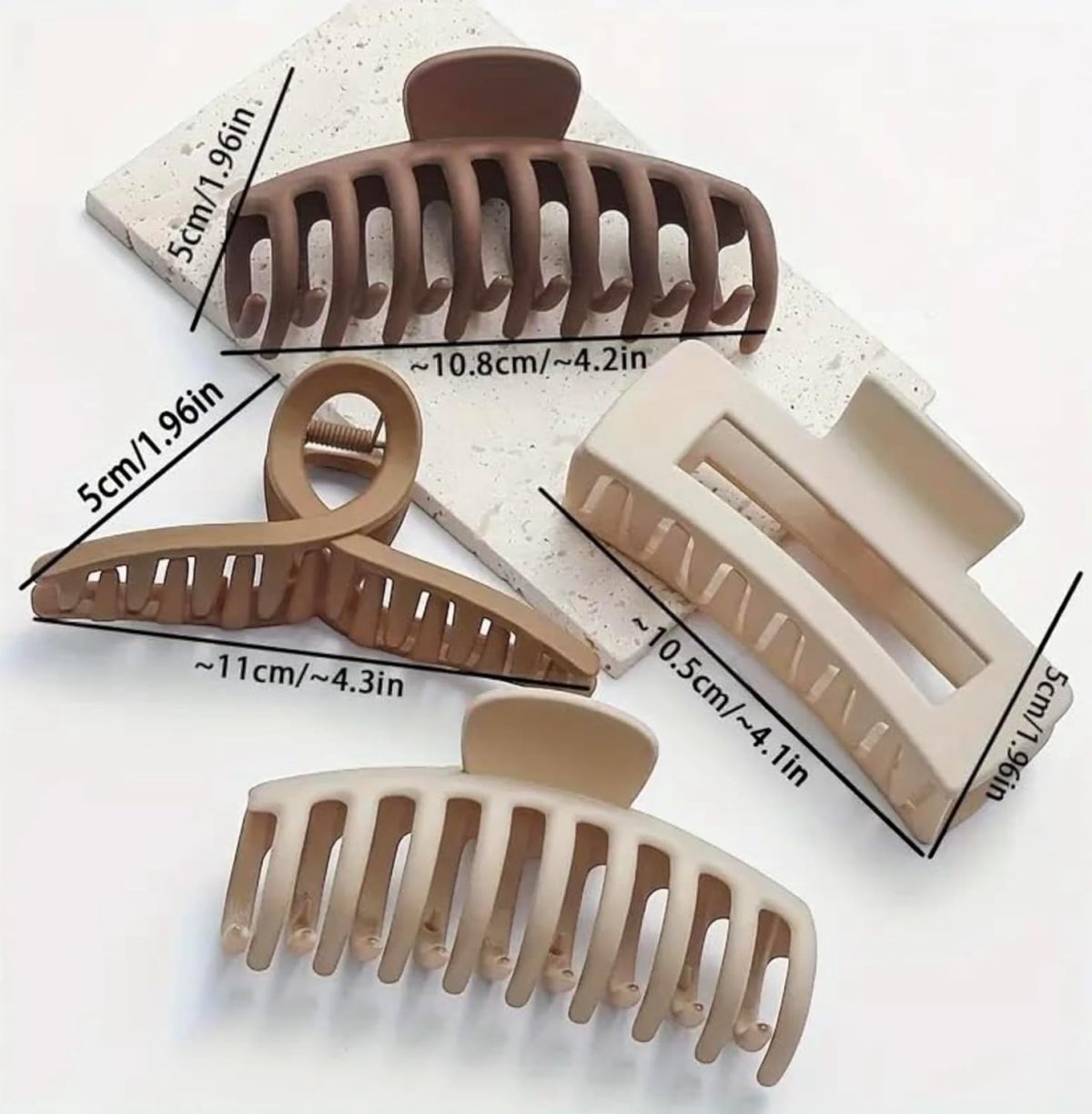 PACTIV 4pcs Large Claw Clips For Thick Hair, Wide-open Large Hair Clips Nonslip Ponytail Holder Hair Clips Hair Accessories For Women Girls,Feal Free With Latest Clip - Image 3
