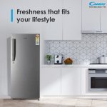CANDY 190 L 4 Star Direct Cool Single Door Mettalic Finish with Toughened glass shelves & large Refrogerator (Brushline Silver, CSD2004SS) - Image 10
