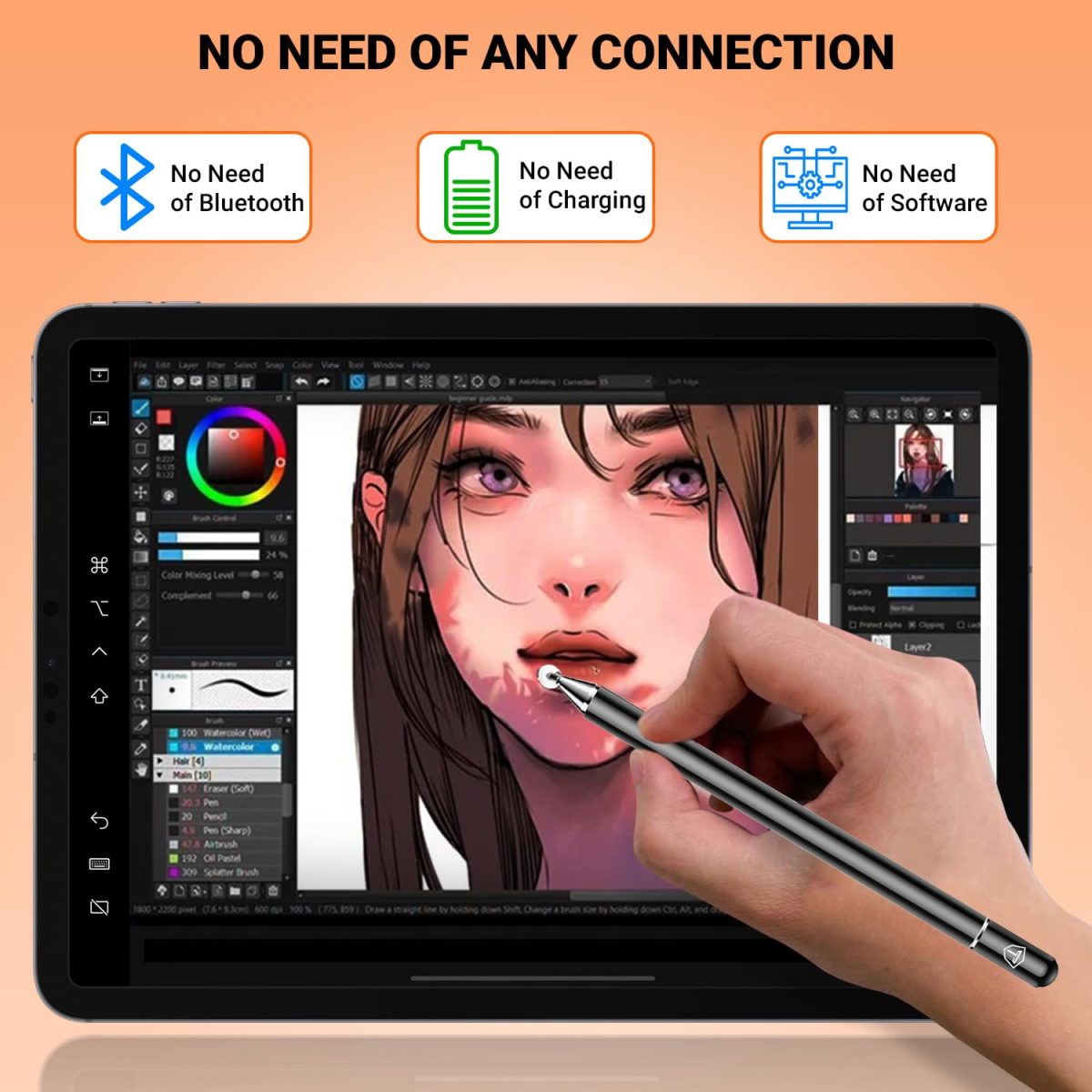 Tukzer Universal Stylus Pen for Smartphone/Tablet/iPad/Pro/Air/iPhone/iOS/Android/All Touch Screens Devices| Fine Point Disc Tip, Lightweight Aluminum Body Magnetic Cap Drawing Writing (Black) - Image 8