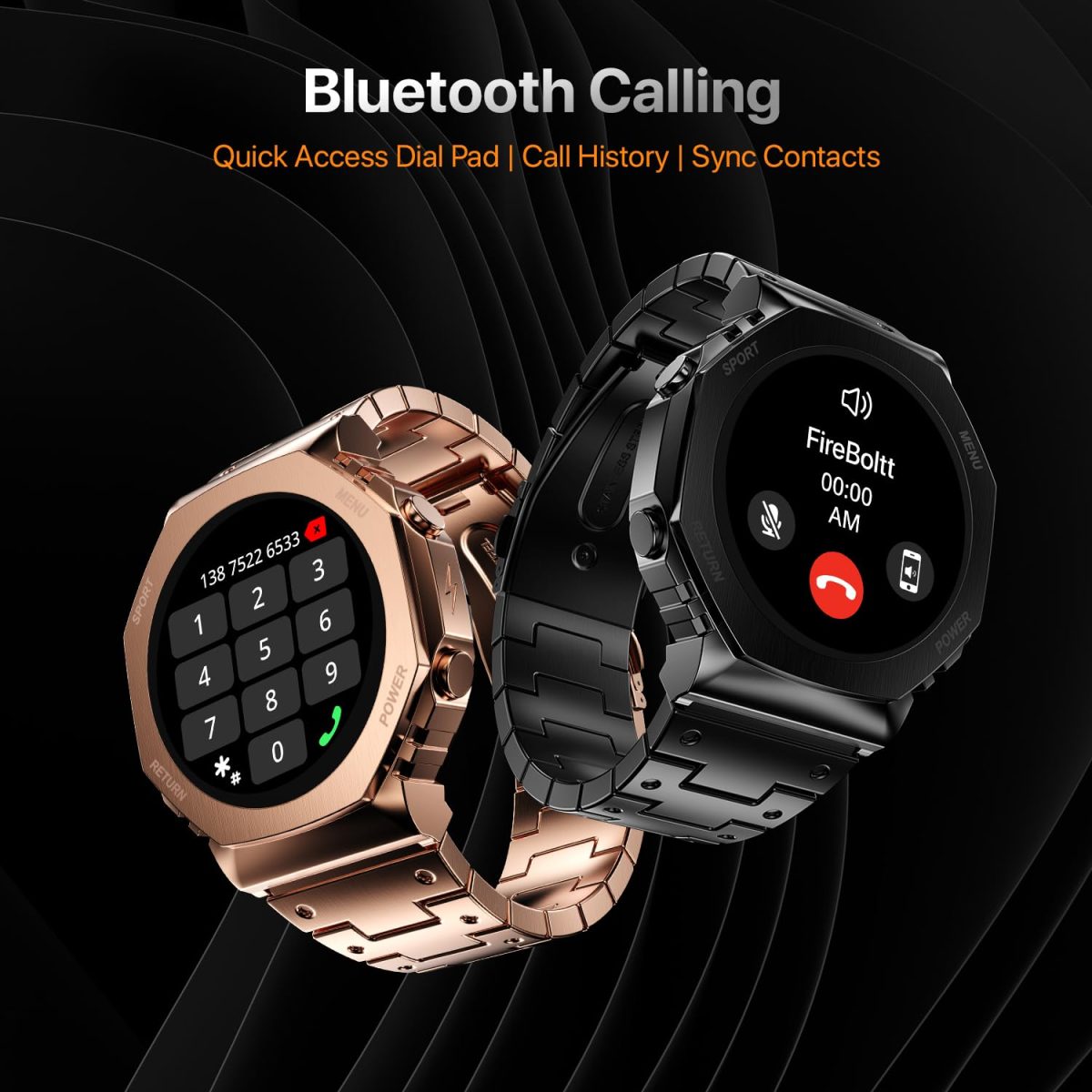 Fire-Boltt Obsidian 33.5mm (1.32 inch) AMOLED Display, Stainless Steel Design, 466 * 466 px Resolution, Bluetooth Calling, Multiple Sports Modes, Health Mode, IP67, Weather Updates - Image 5