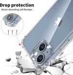 EGOTUDE Shockproof Transparent Hard Back Scratch Resistant Cover Shockproof Case for iPhone 14 / iPhone 13 (Clear) (Polycarbonate) - Image 2