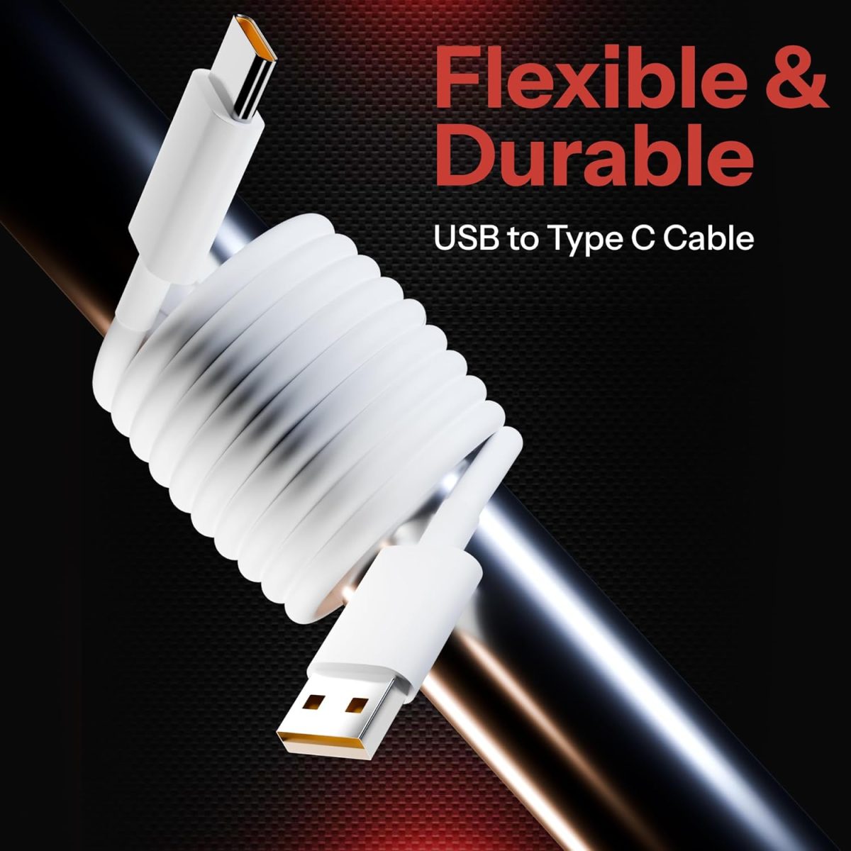 Basesailor Original 80W SuperVooc/Dart USB to Type C, Fast Charging Cable Compatible for Realme 12/11 Pro Plus/11 Pro/Narzo 60 Pro/60/Realme 10 Pro Plus/10 Pro,/9 Pro/Narzo 50 Pro/50/9 PRO & More - Image 4