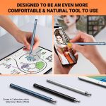Tukzer Universal Stylus Pen for Smartphone/Tablet/iPad/Pro/Air/iPhone/iOS/Android/All Touch Screens Devices| Fine Point Disc Tip, Lightweight Aluminum Body Magnetic Cap Drawing Writing (Grey) - Image 9