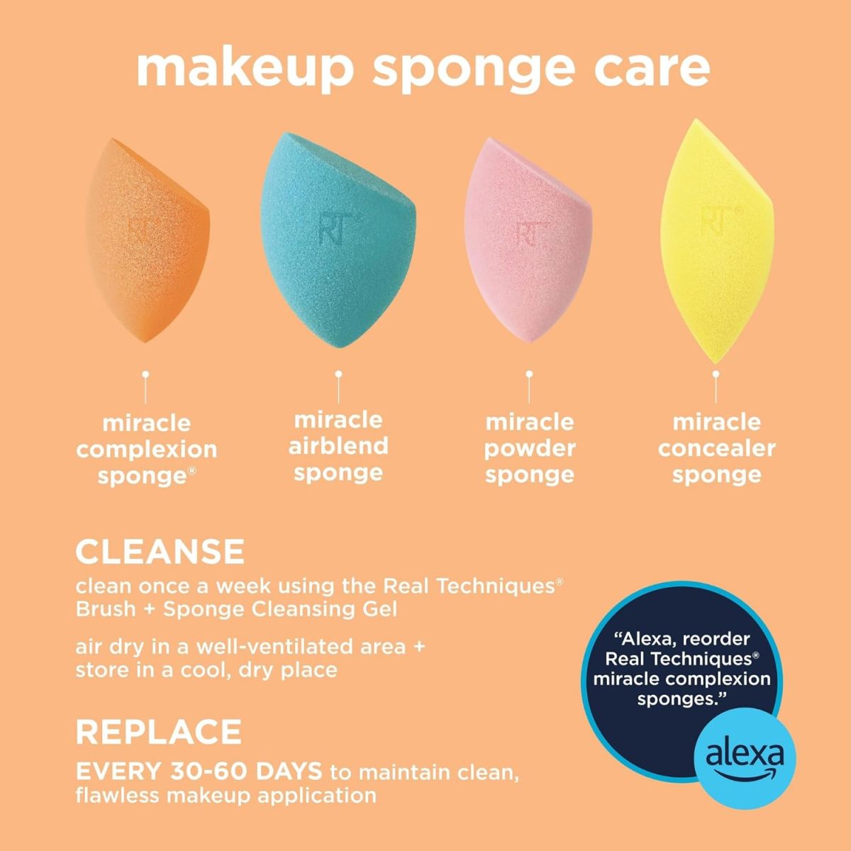 Real Techniques Miracle Beauty Blender Sponge Set with Makeup Brush Cleaner - Image 19
