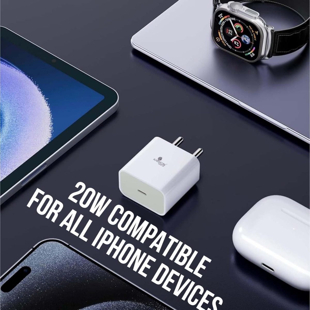 Kratos Fast Charger Adapter & USB-A to Type C Cable Combo, Compatible with Samsung, OnePlus, Realme, Xiaomi, Oppo, Vivo & Other Smartphones (P1 with Cable) - Image 5