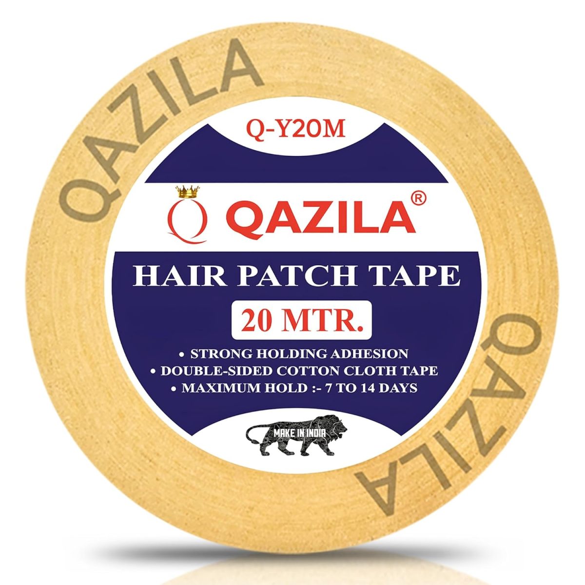 Qazila Hair Patch Tape| Hair Wig Tape| Ultra Hold Tape| Double-sided Hair Patch Tape| Cotton-Cloth Tape| Waterproof| Maximum Hold upto 2 weeks (Yellow, 1 inch, 20 Metre)